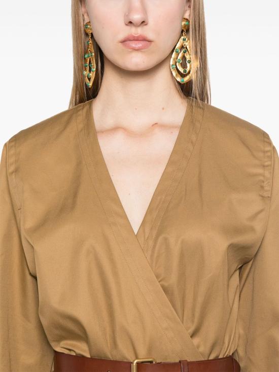  생로랑 미디 원피스 792010Y3A99 camel - SAINT LAURENT