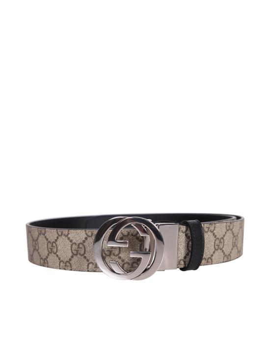 25SS 구찌 리버시블 GG 슈프림 벨트 473030 KGDHN 9769 Beige
