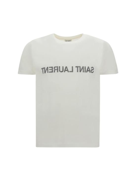 25FW 생로랑 반팔 티셔츠 663278Y37AW 9744 WHITE