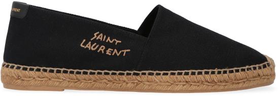  생로랑 캔버스 자수 에스파드리유 6059511P210 1000 Black - SAINT LAURENT
