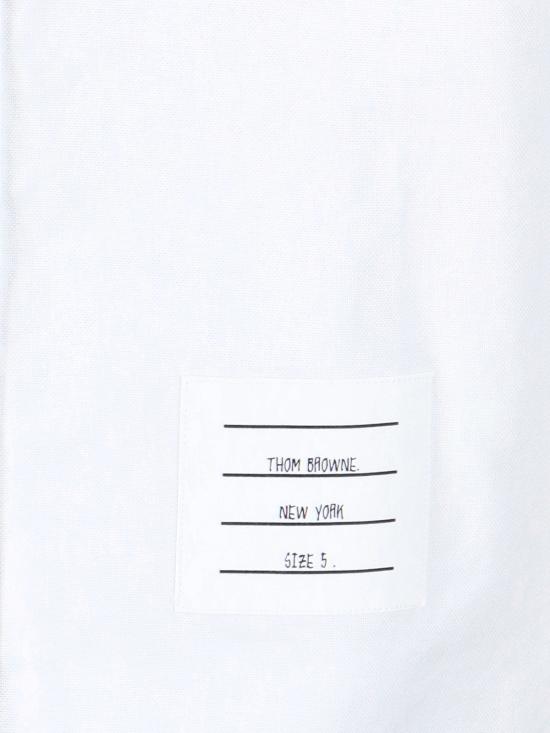 25SS 톰브라운 옥스포드 클래식 그로그랭 플래킷 셔츠 MWL010E F0313 100 White - THOM BROWNE