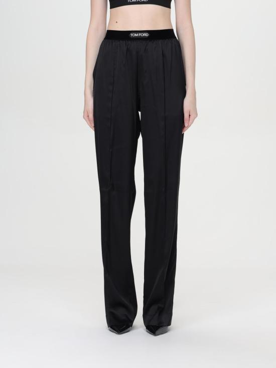 25FW 톰포드 로고 밴딩 파자마 팬츠 로고 밴딩 파자마  PAW397FAX881 LB999 Black