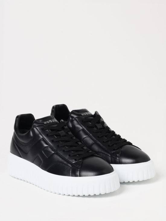 25FW 호간 H 스트라이프 스니커즈 HXM6450FC60LE9 B999 Black - HOGAN