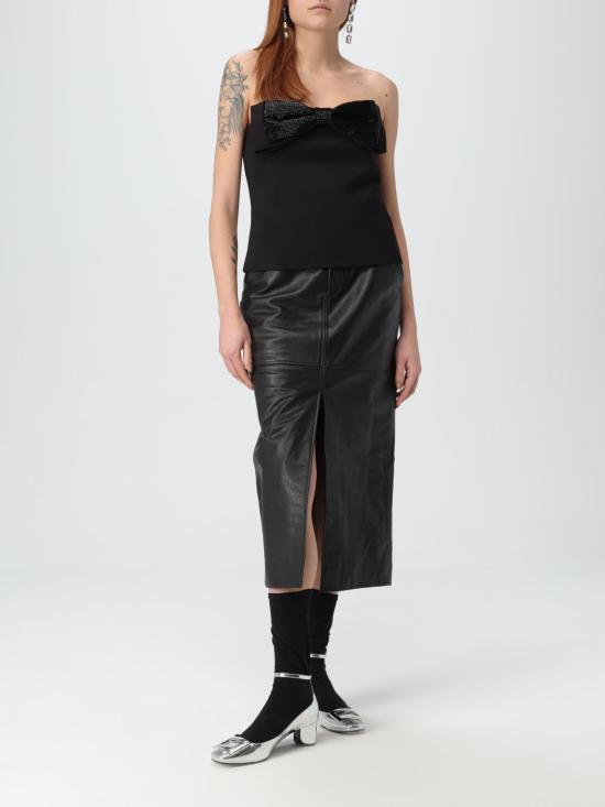 25FW 셀프 포트레이트 민소매 티셔츠 RS25121TAB BLACK Black - SELF PORTRAIT