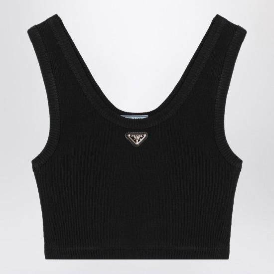 25SS 프라다 민소매 티셔츠 39576OOO16S9 BLACK