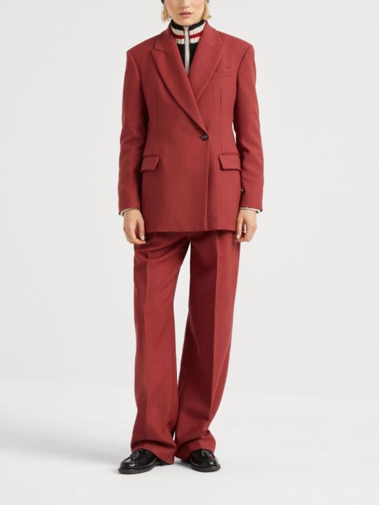  브루넬로 쿠치넬리 수트 팬츠 MB129P8779C021 red - BRUNELLO CUCINELLI