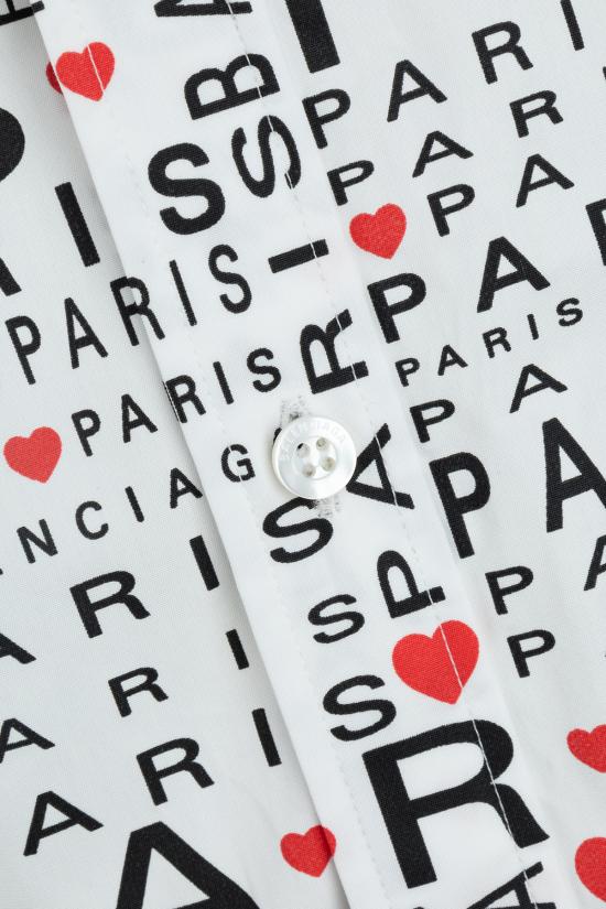 25SS 발렌시아가 반팔 셔츠 681702TRLH7 9065 WHITE BLACK RED - BALENCIAGA