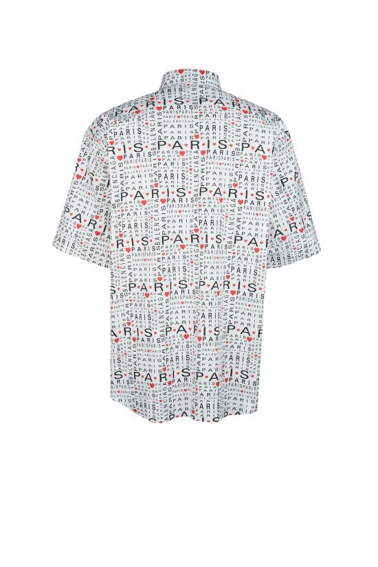 25SS 발렌시아가 반팔 셔츠 681702TRLH7 9065 WHITE BLACK RED - BALENCIAGA