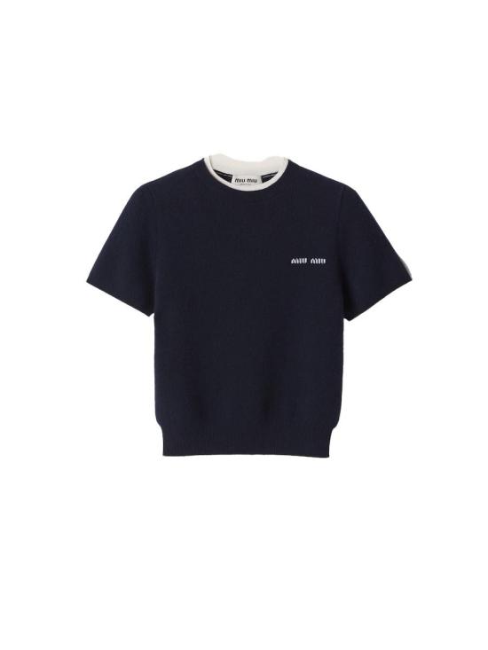 25SS 미우미우 스웨터 MMLA56SOOO16ON F0960 BLEU BIANCO