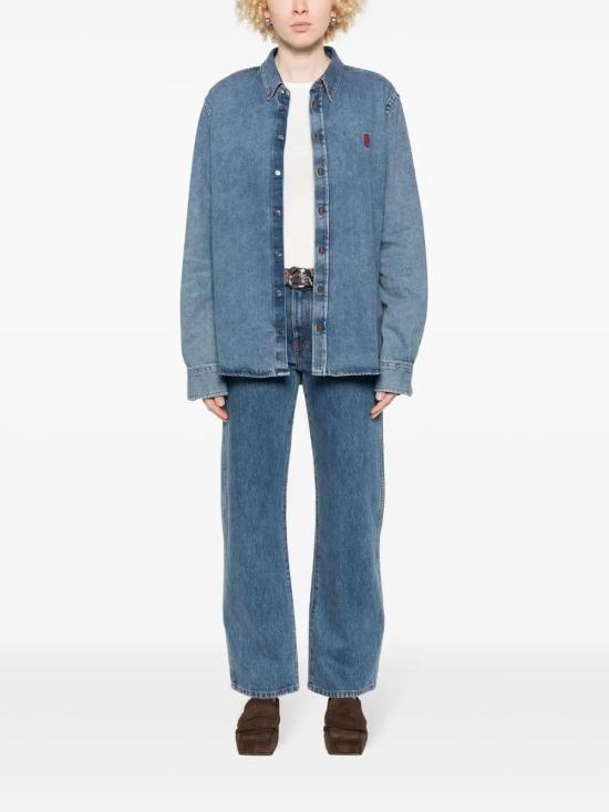  아미 블라우스 E25USH063DE0032 blue - AMI