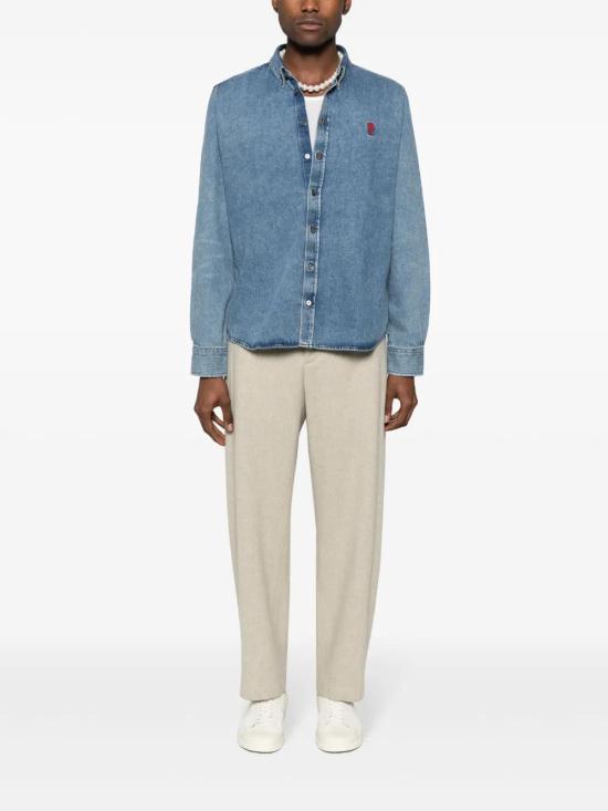  아미 블라우스 E25USH063DE0032 blue - AMI