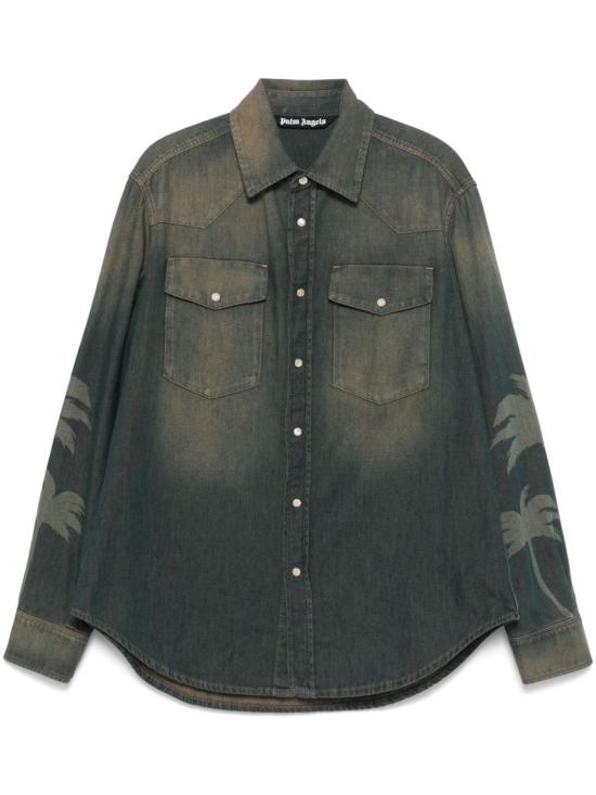 25SS 팜앤젤스 데님 셔츠 PMYD019S25DEN0016009 6009 BROWN GR