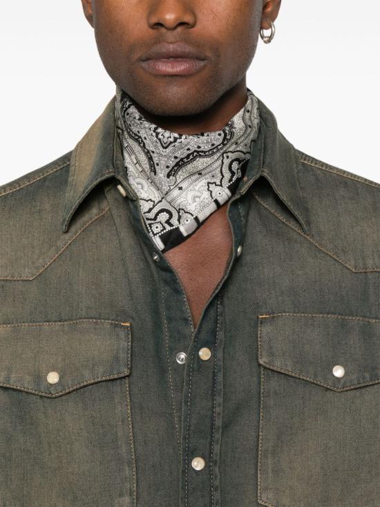 25SS 팜앤젤스 데님 셔츠 PMYD019S25DEN0016009 6009 BROWN GR - PALM ANGELS