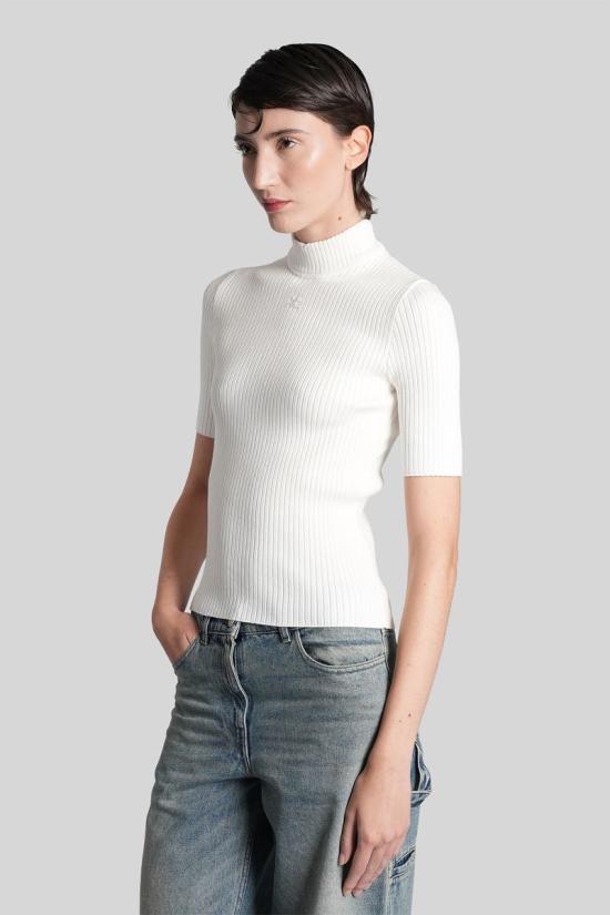 25FW 쿠레쥬 터틀넥 408095 PERMPU026FI0001 WHITE - COURREGES