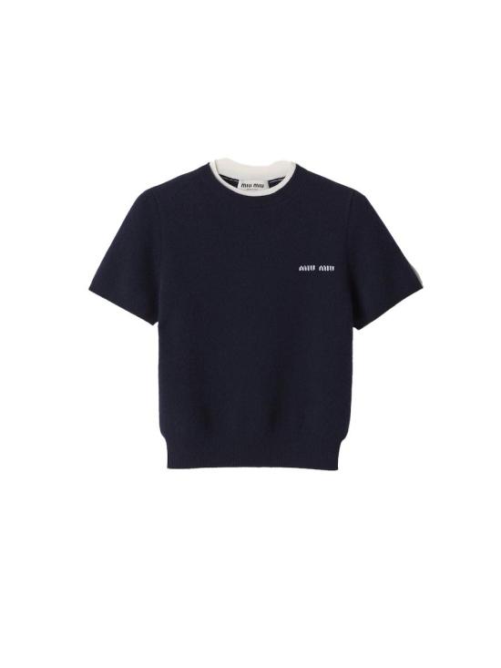 25SS 미우미우 스웨터 MMLA56SOOO16ON F0960 BLEU BIANCO