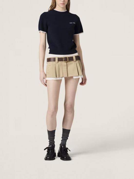 25SS 미우미우 스웨터 MMLA56SOOO16ON F0960 BLEU BIANCO - MIU MIU