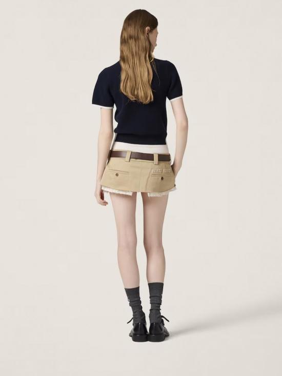 25SS 미우미우 스웨터 MMLA56SOOO16ON F0960 BLEU BIANCO - MIU MIU