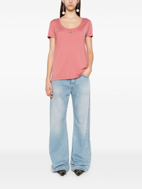  비비안웨스트우드 반팔 티셔츠 3G01002GJ007Y coral - VIVIENNE WESTWOOD