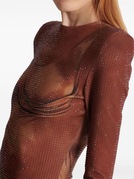  발망 롱 원피스 EF1RR915PC67 brown - BALMAIN