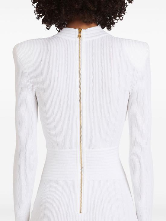  발망 숏 원피스 DF1R8059KB07 white - BALMAIN