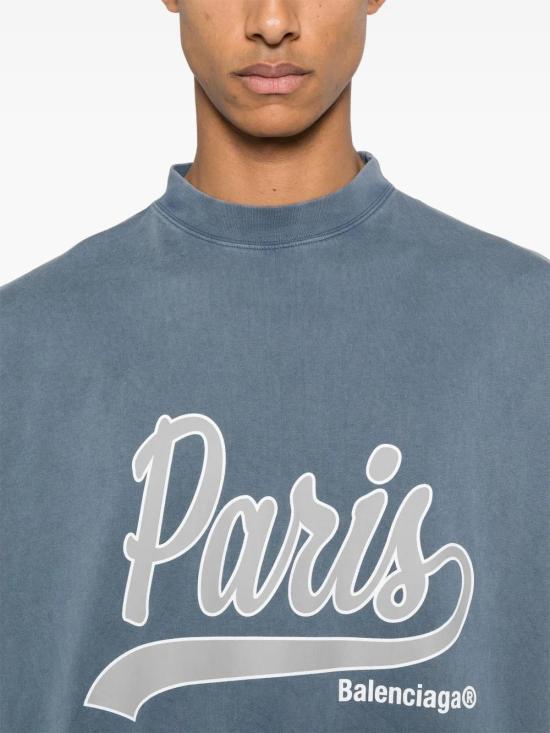  발렌시아가 반팔 티셔츠 787349TRVM1 blue - BALENCIAGA