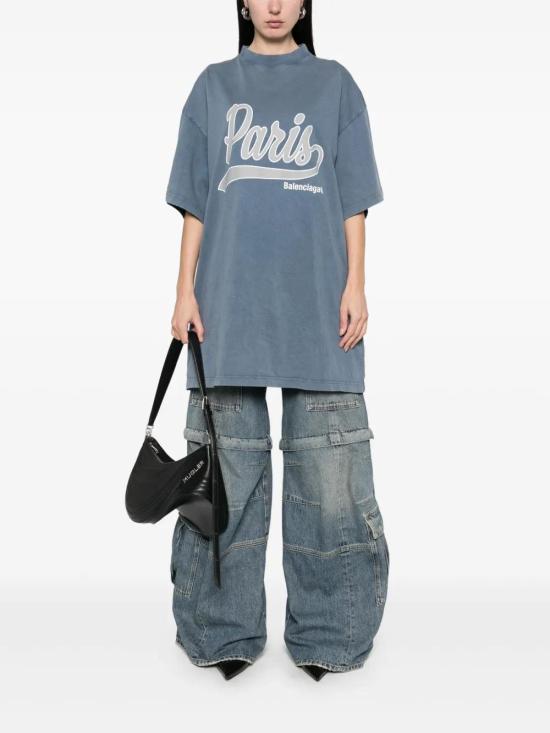  발렌시아가 반팔 티셔츠 787349TRVM1 blue - BALENCIAGA