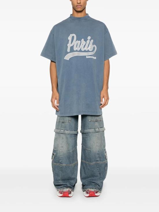  발렌시아가 반팔 티셔츠 787349TRVM1 blue - BALENCIAGA