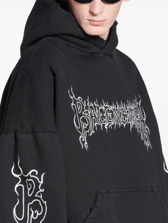  발렌시아가 후드 티셔츠 761458TPVN8 black - BALENCIAGA