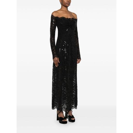 25SS 파코라반 롱 원피스 24HJR0030 PA0231 P001 BLACK - PACO RABANNE