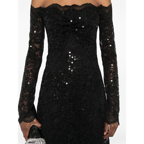 25SS 파코라반 롱 원피스 24HJR0030 PA0231 P001 BLACK - PACO RABANNE