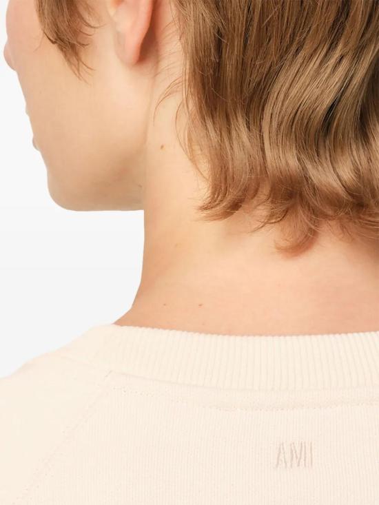  아미 긴팔 티셔츠 E25USW055747 cream - AMI