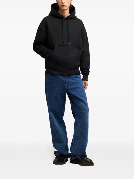  아미 후드 티셔츠 E25USW227749 black - AMI