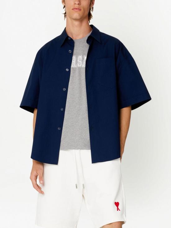  아미 셔츠 USH202CO0014 navy - AMI