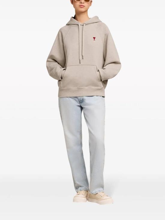  아미 후드 티셔츠 E24USW205747 beige - AMI