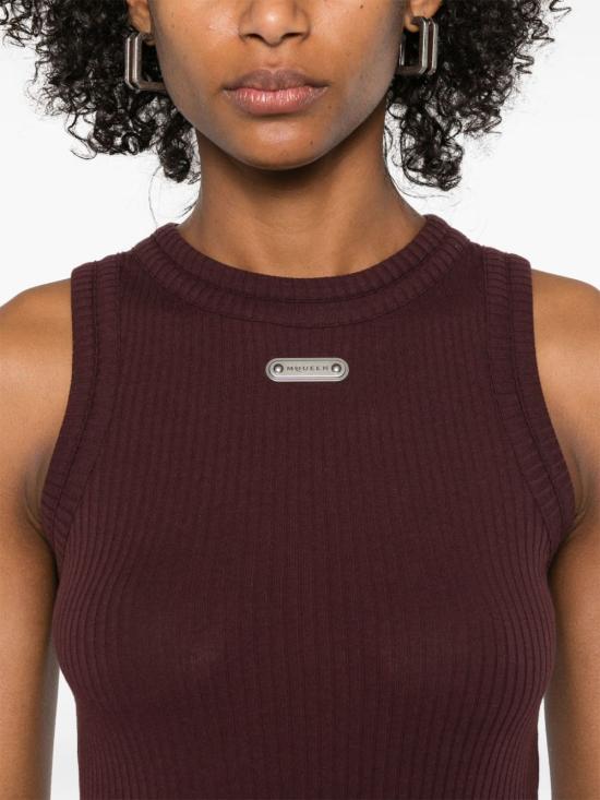  알렉산더 맥퀸 민소매 티셔츠 815492QLAEE burgundy - ALEXANDER MCQUEEN