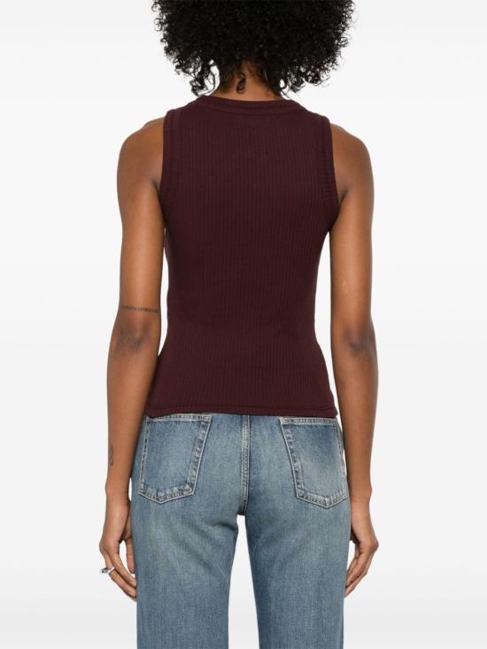  알렉산더 맥퀸 민소매 티셔츠 815492QLAEE burgundy - ALEXANDER MCQUEEN