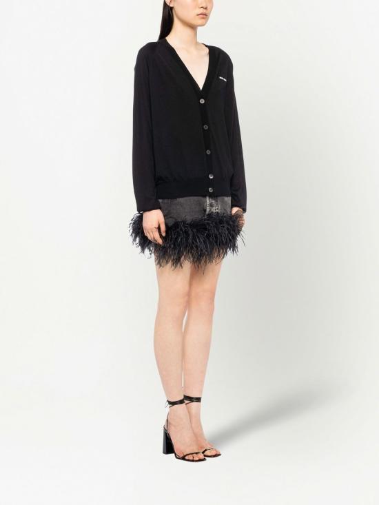  미우미우 가디건 MMF706S23112PZ black - MIU MIU