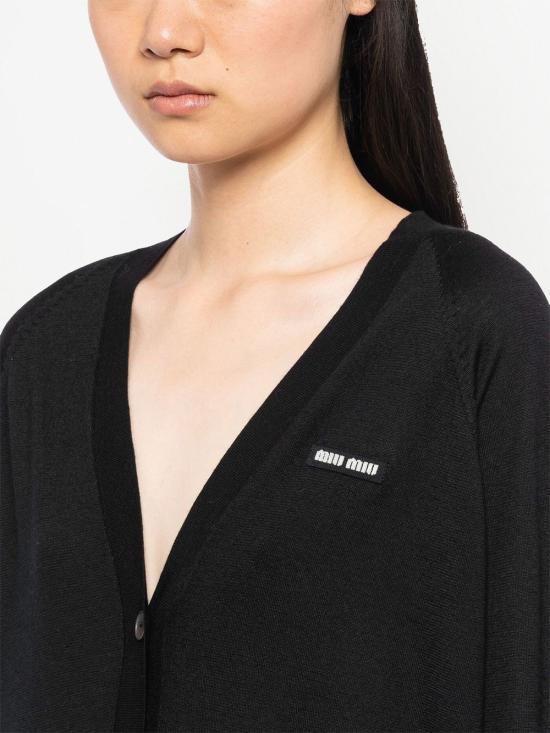  미우미우 가디건 MMF706S23112PZ black - MIU MIU