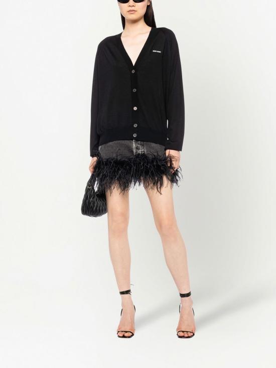  미우미우 가디건 MMF706S23112PZ black - MIU MIU