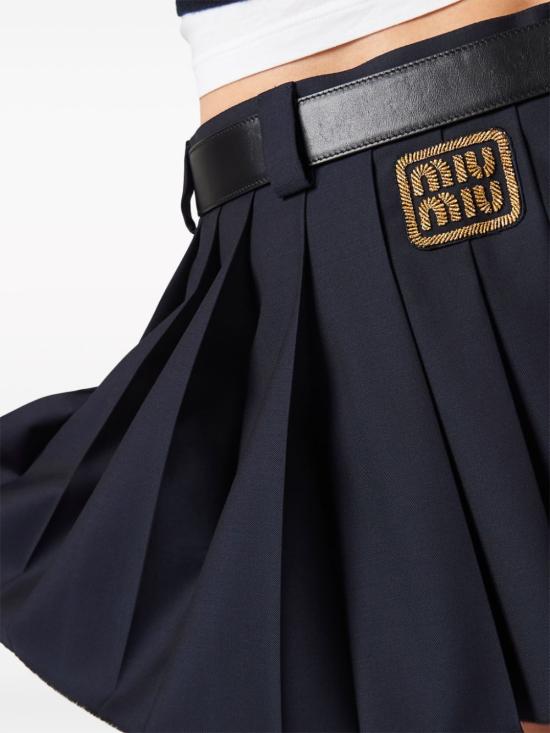  미우미우 숏 스커트 MG2040S23211AD navy - MIU MIU