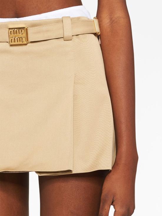  미우미우 숏 스커트 MG2012S2321UPX beige - MIU MIU