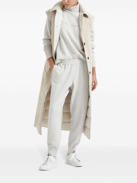  브루넬로 쿠치넬리 트레이닝/조거 팬츠 M16709499C9610 white - BRUNELLO CUCINELLI