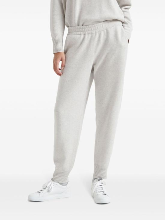  브루넬로 쿠치넬리 트레이닝/조거 팬츠 M16709499C9610 white - BRUNELLO CUCINELLI