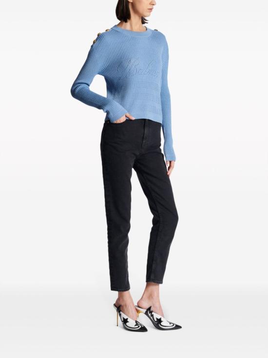  발망 스웨터 CF1KA003KF24 blue - BALMAIN