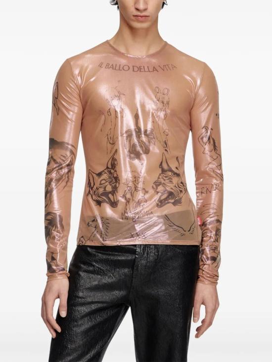  디젤 긴팔 티셔츠 A177800SPAP beige - DIESEL