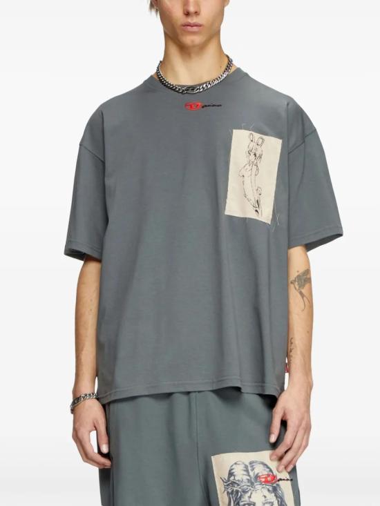  디젤 반팔 티셔츠 A178000SPEA grey - DIESEL