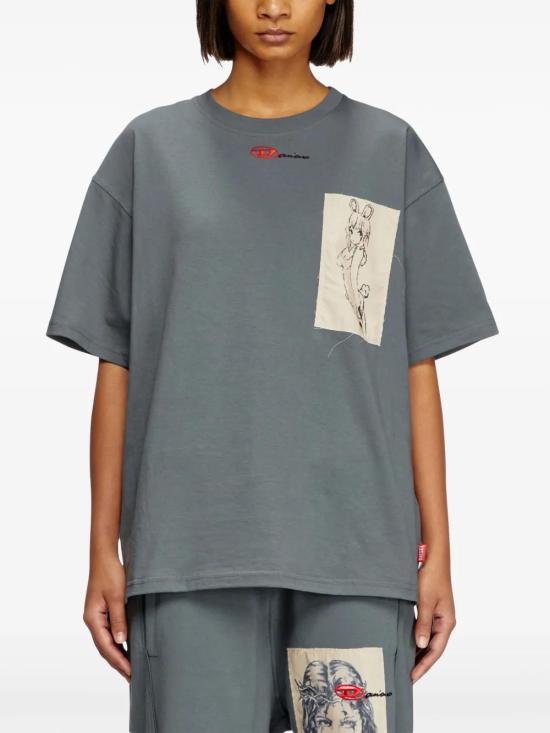  디젤 반팔 티셔츠 A178000SPEA grey - DIESEL