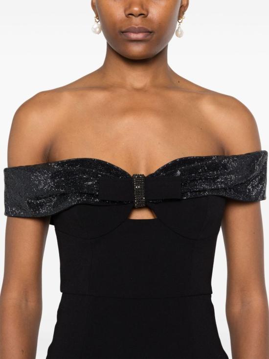  셀프 포트레이트 미디 원피스 RS25900M black - SELF PORTRAIT