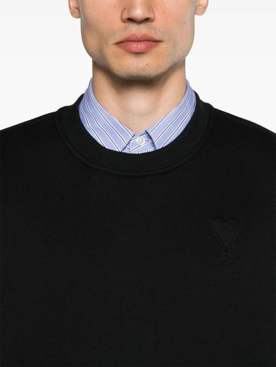  아미 긴팔 티셔츠 USW025749 black - AMI