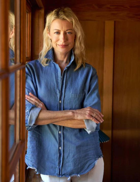  프랭크 앤 에일린 셔츠 프랭크 앤 일린 일린 릴렉스 버튼업 셔츠 빈티지 스톤워시 인디고 - FRANK & EILEEN